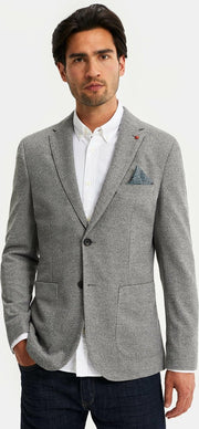 WE Fashion Heren gemêleerde slim fit blazer - Maat M (48)