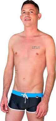 ZWEMBROEK/SWIMSUIT TRUNK NEGRO CON EL AZUL