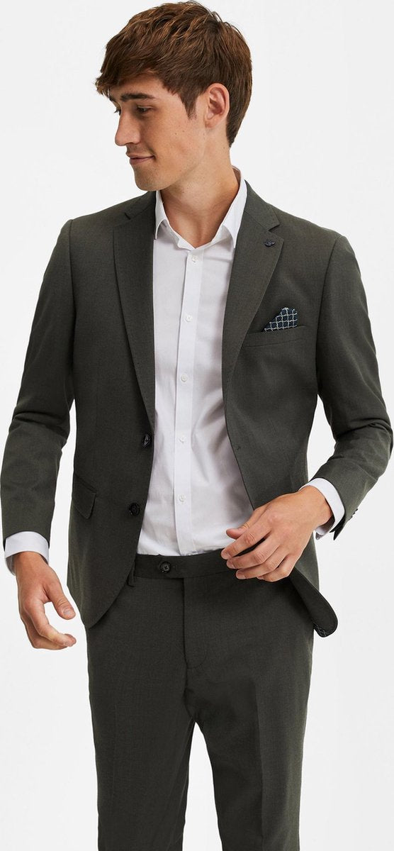 WE Fashion Heren slim fit blazer van wolblend - Maat M (48)