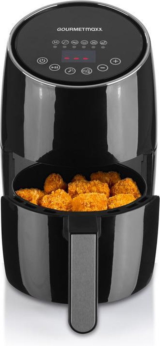 Gourmetmaxx Heteluchtfriteuse - Digitale Heteluchtfriteuse - 2 Liter - 1200 Watt - Zwart