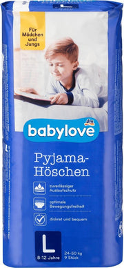 babylove Nachtbroek - Maat L ( 6 ) - 8-12 jaar - 24-50 kg - 9 stuks