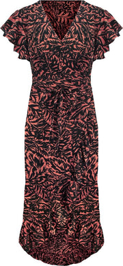 Bladeren Wrapdress Roze