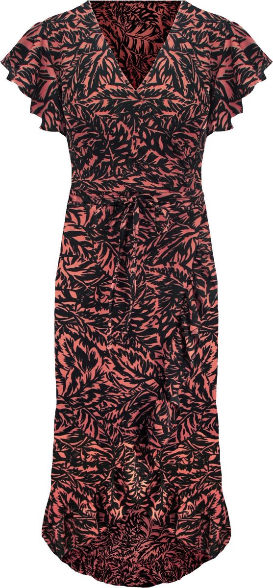 Bladeren Wrapdress Roze