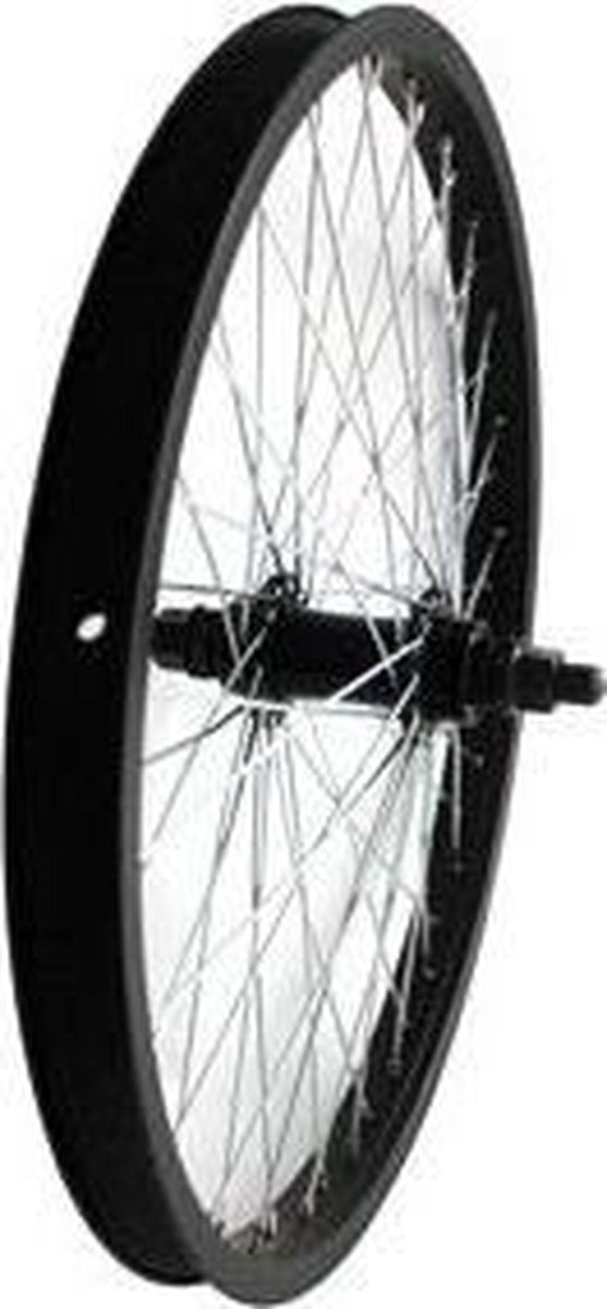 Hzb achterwiel 20 inch etrto 406 bmx freestyle 48 spaaks 10mm as zwart