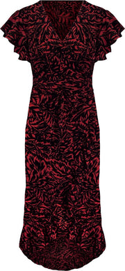 Bladeren Wrapdress Bordeaux