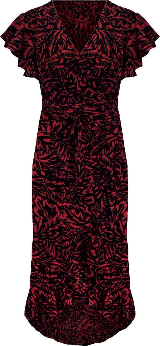 Bladeren Wrapdress Bordeaux