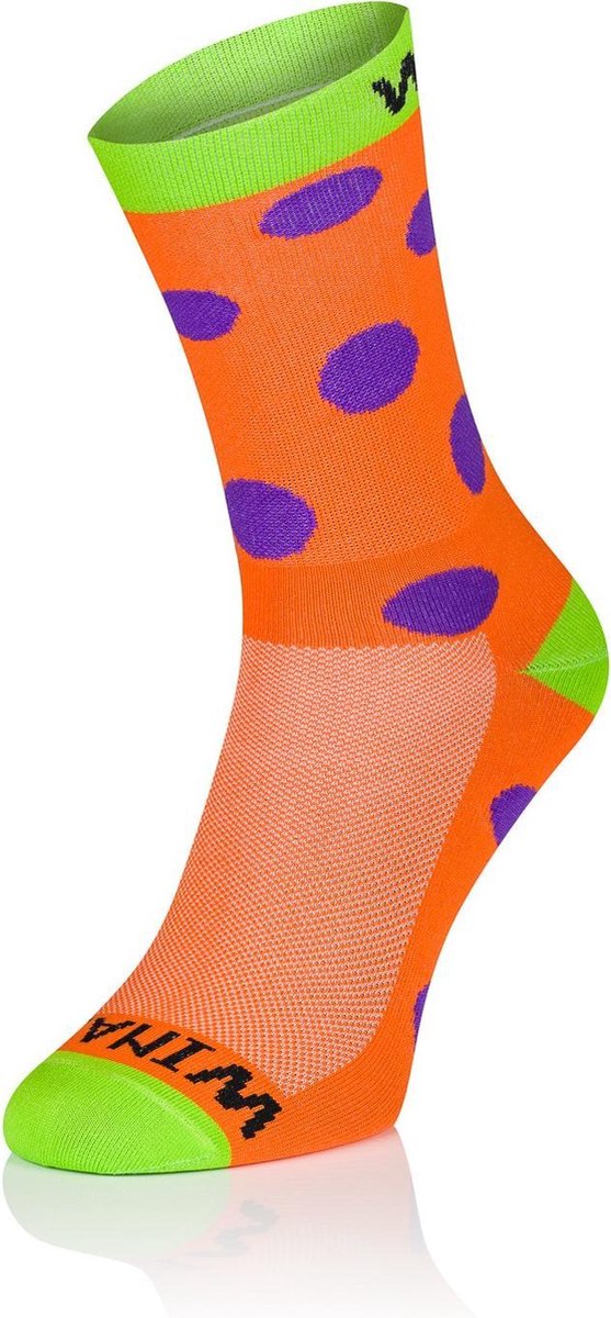 Winaar Fietssokken Oranje/Groen/Paars Maat L (45-46)