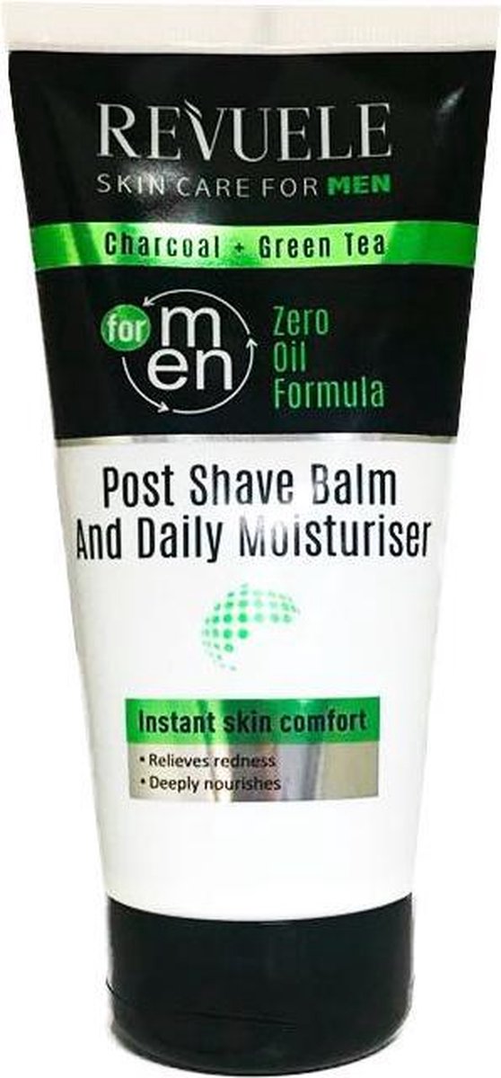 Revuele Charcoal & Green Tea Post Shave Balm en Daily Moisturiser 180ml.