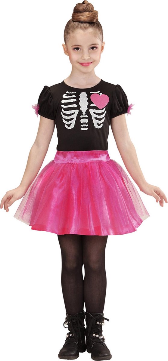 Verkleedkostuum roze Skelet voor meisjes Halloween  - Verkleedkleding - 116/128