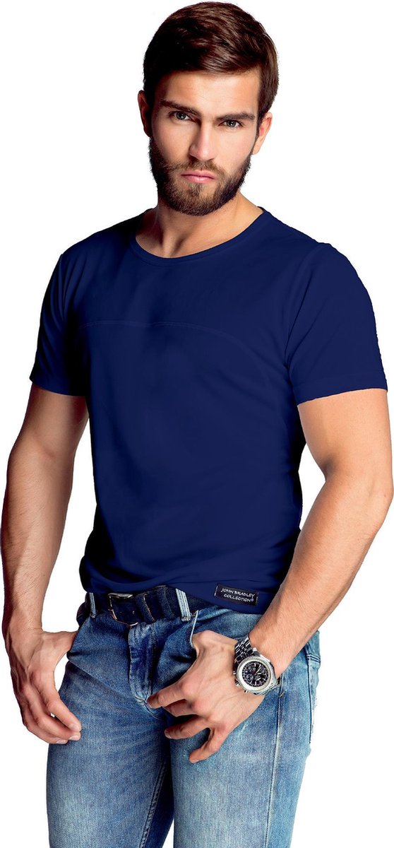 Mewa- T-shirt- James- vegan zijde- donkerblauw S