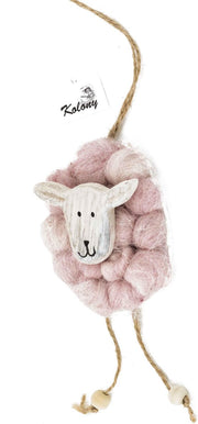 Decoratie schaap roze