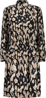 Dress Aop Irregular Leopard 07839 Black/sand