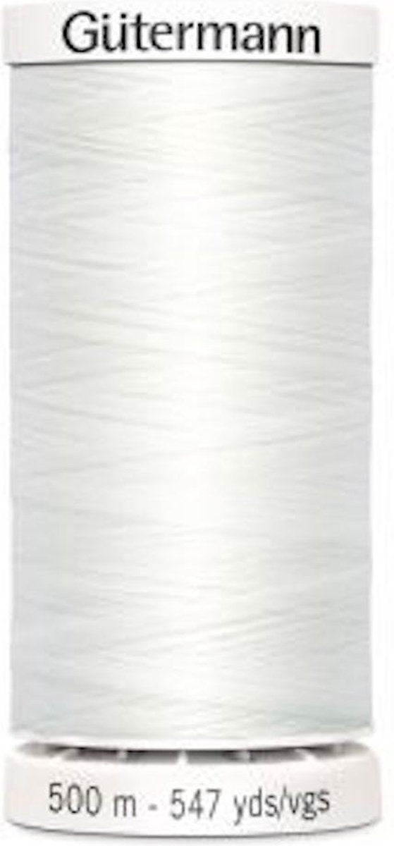 Gutermann naaigaren Bobbin wit - 1 klos 500 m - kleur 1001 - 100% polyester