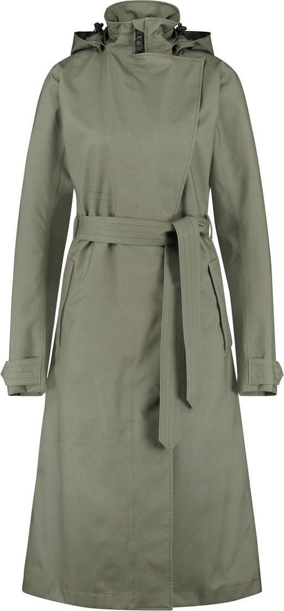AGU Trench Coat Long Regenjas Urban Outdoor Dames - Groen - M
