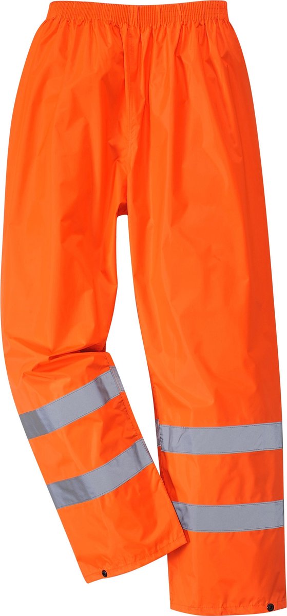 Regenbroek Oranje Maat 2 XL met reflecterende striping