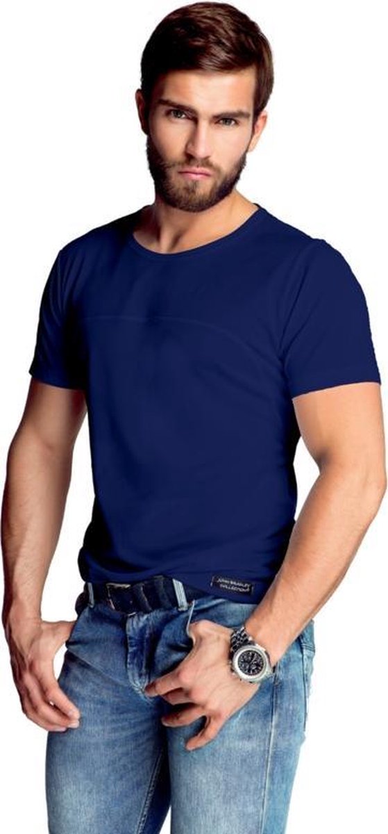 Mewa- T-shirt- James- vegan zijde- donkerblauw L