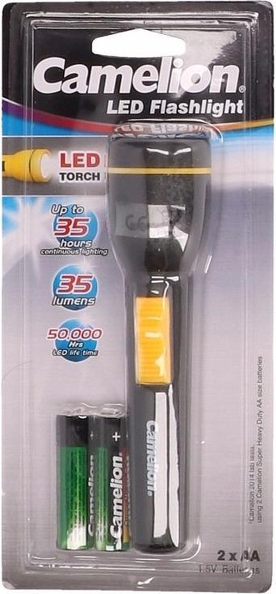 Kinder zaklamp Superbright zwart 15 cm