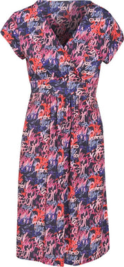 Cassis - Jurk in tricot met een print - Roze