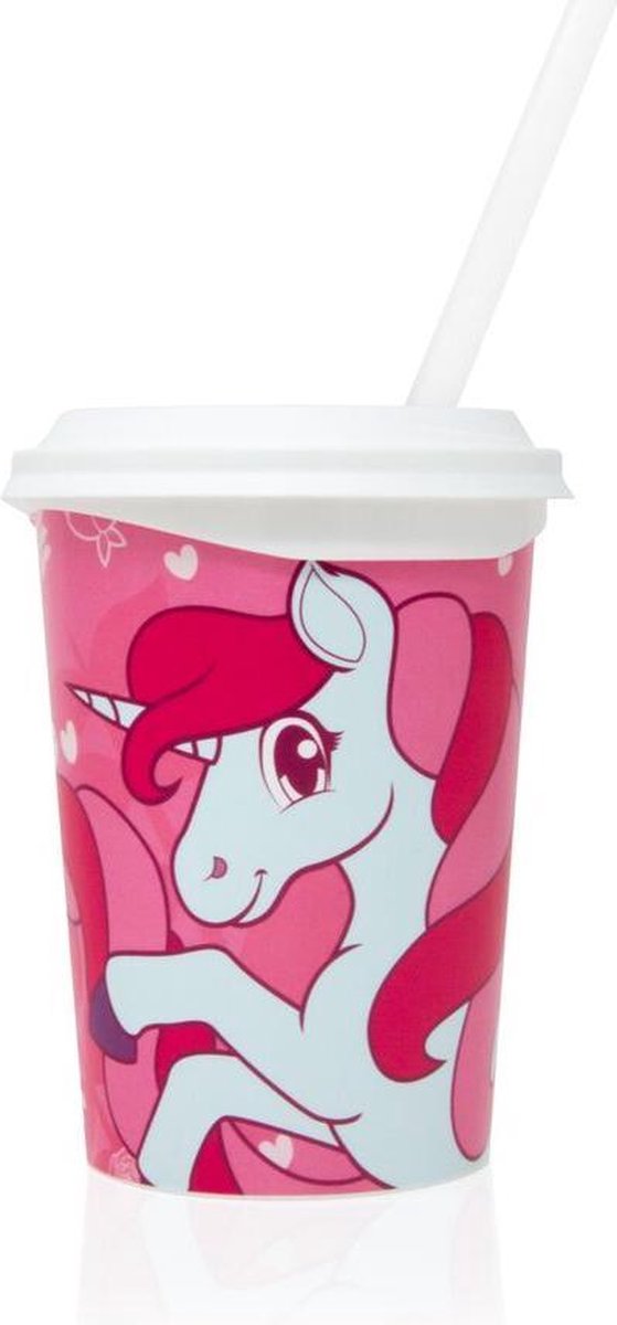 10 x Unicorn party beker (350ml) - voor kinderfeestjes