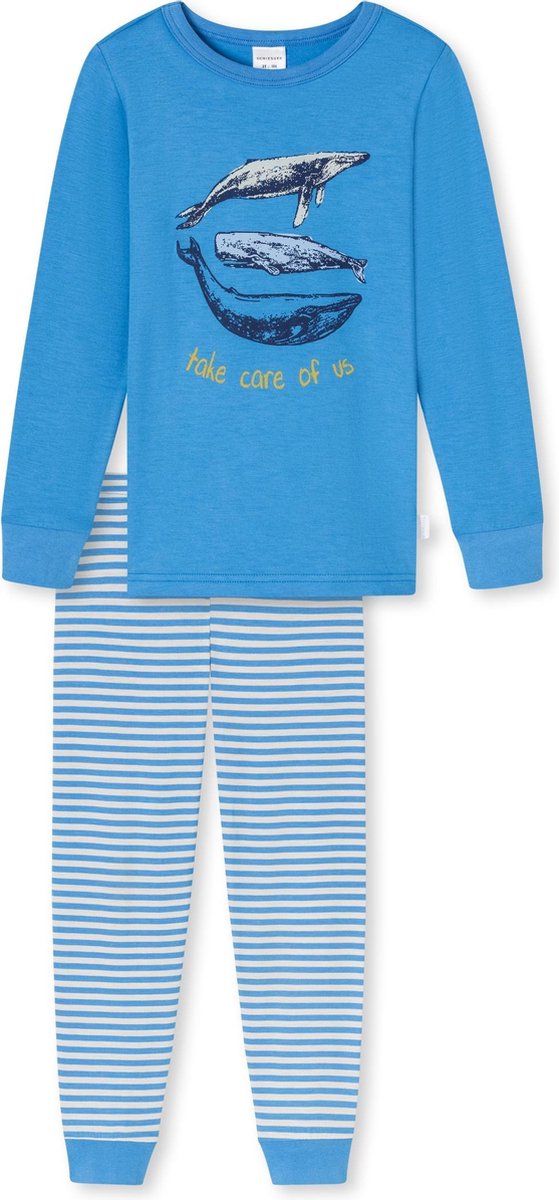 Schiesser - Natural Love Pyjama - Blauw - Mannen - Maat 104