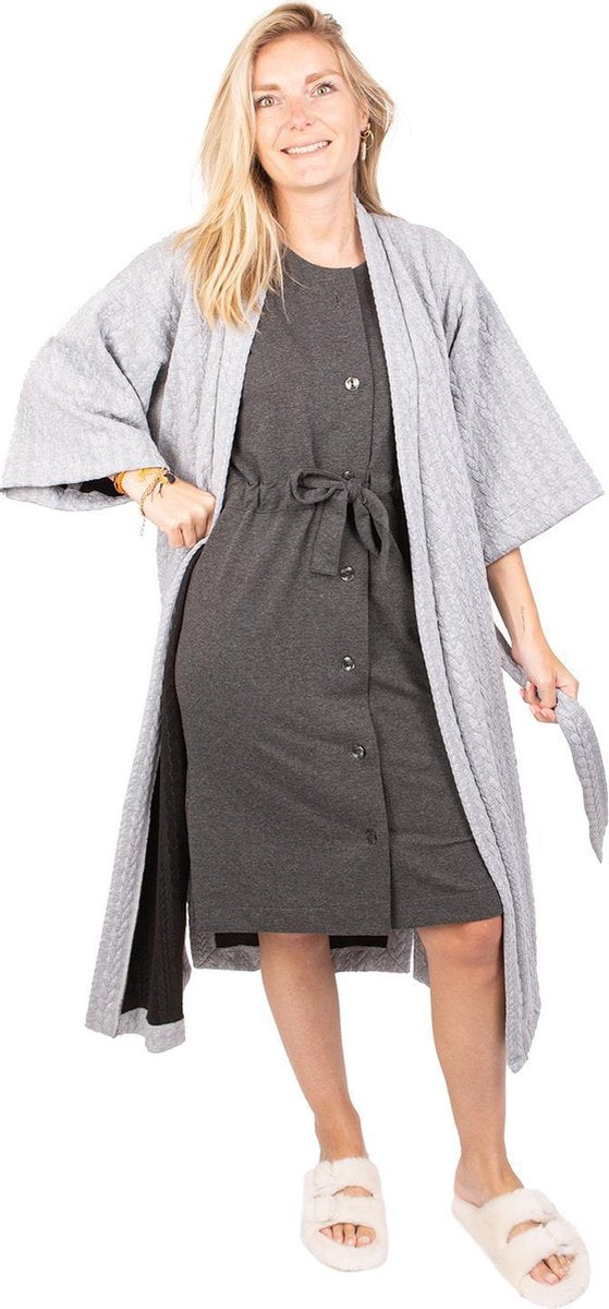 Tjar kimono - grijs - maat XL - kleding - unisex - badjas