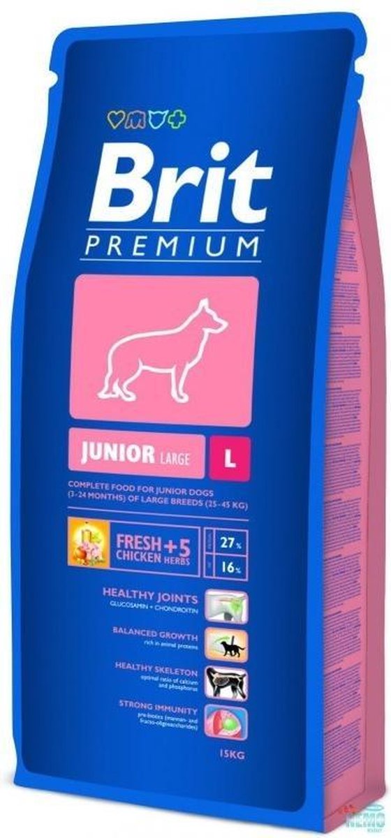 Brit Premium by Nature hondenvoer Junior L 15 kg -  - 80009421