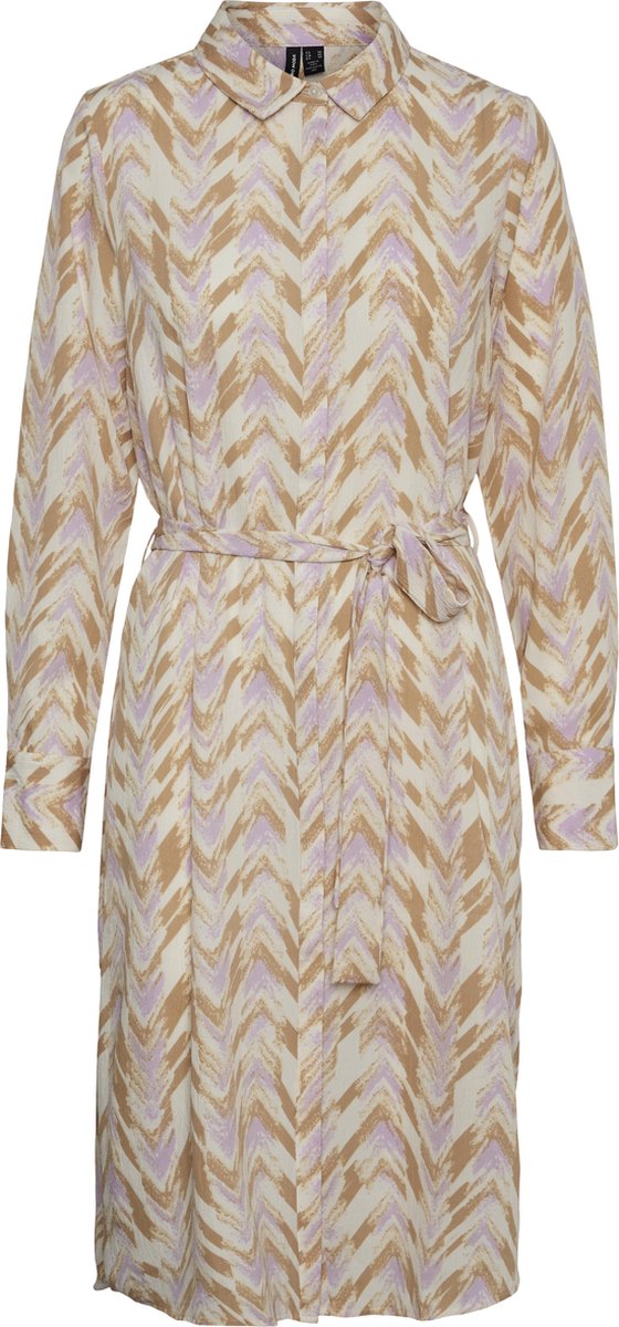 VERO MODA VMKATHRINE LS BLK SHIRT DRESS WVN GA Dames Jurk - Maat S
