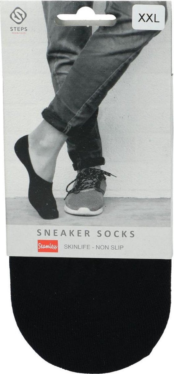 Steps Sneaker sokken zwart - XXL - Unisex - Maat 42-45
