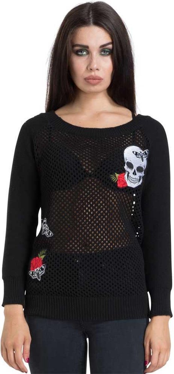 Jawbreaker Sweater/trui -XL- Skull Rose Moth Schedel en rozen
