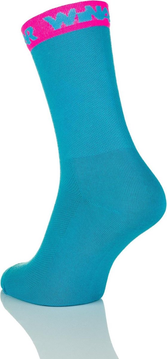 Winaar Fietssokken Cyaan/Magenta Maat XS (36-38)