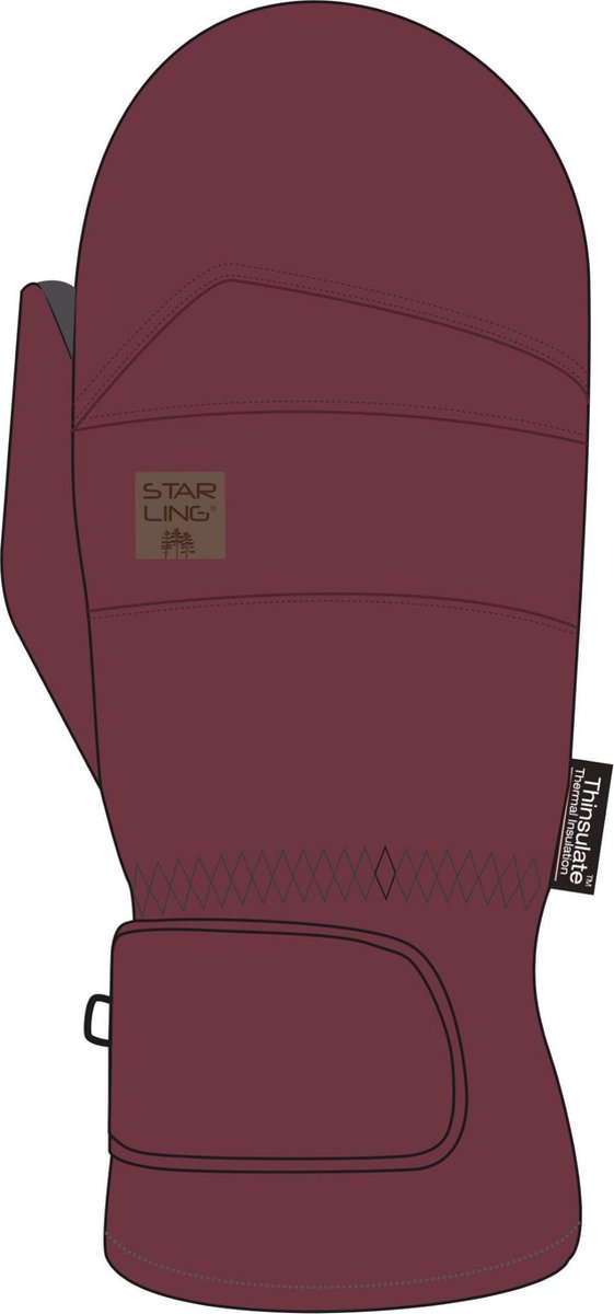 Starling Skiwanten Taslan Jr - Rory - Bordeaux/Zwart - 6/164