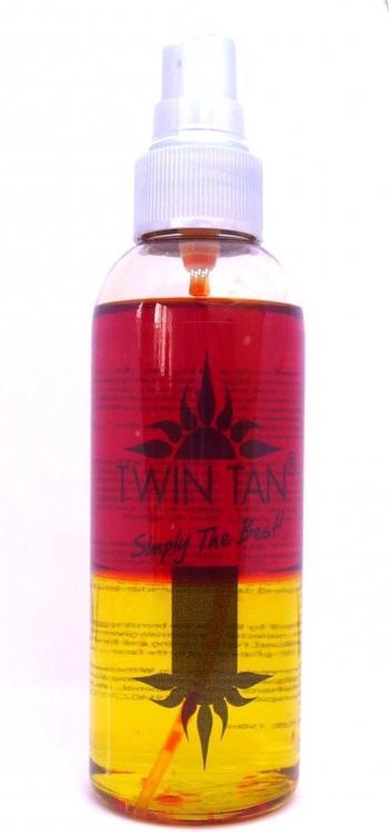 Twin Tan Tanning Oil; zonnebank olie 2fasen Shaker (150ml)