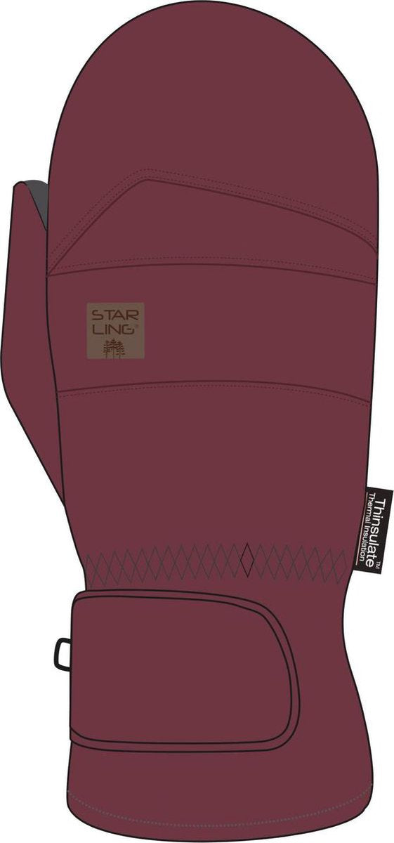 Starling Skiwanten Taslan Jr - Rory - Bordeaux/Zwart - 5/140