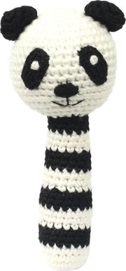 Naturezoo Rammelaar Panda Gehaakt 14 Cm Zwart/wit