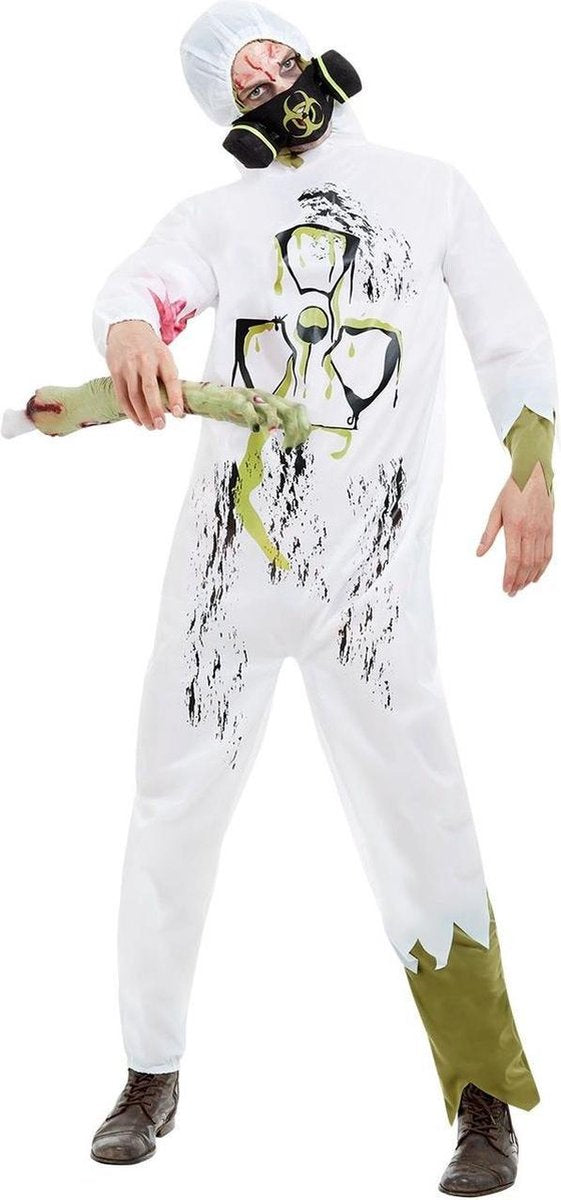 Zombie Kostuum | Radio Actief Kerncentrale Wit Kostuum | Medium | Halloween | Verkleedkleding