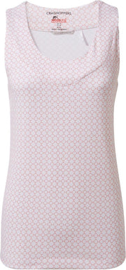 Craghoppers Top Nosilife Allesa Dames Polyester Wit/roze Mt 40