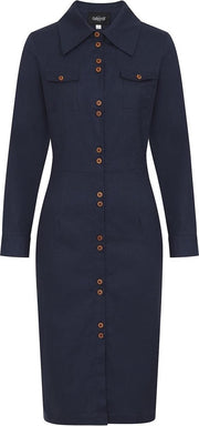 Collectif Hailey 60's Pencil Jurk Navy