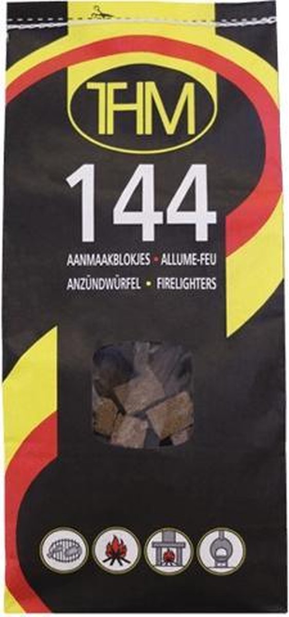 THM Bruine Aanmaakblokjes 144 stuks