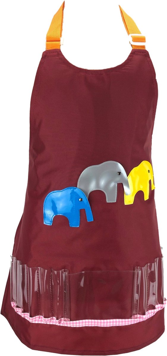 Kinder Hobby schort- klieder en knutselschort - 55 x 56 cm - 4 t/m 9 jaar - Donkerrood