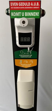 Zuil met desinfectie dispenser