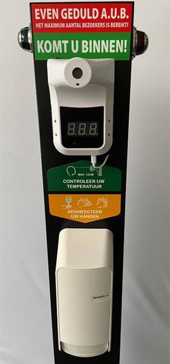 Zuil met desinfectie dispenser