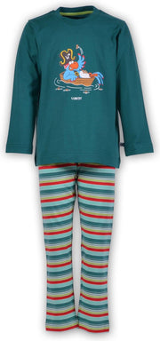 Woody - Unisex Pyjama - Turquoise - Papegaai - 181-3-PLS-S/735 - Maat 56