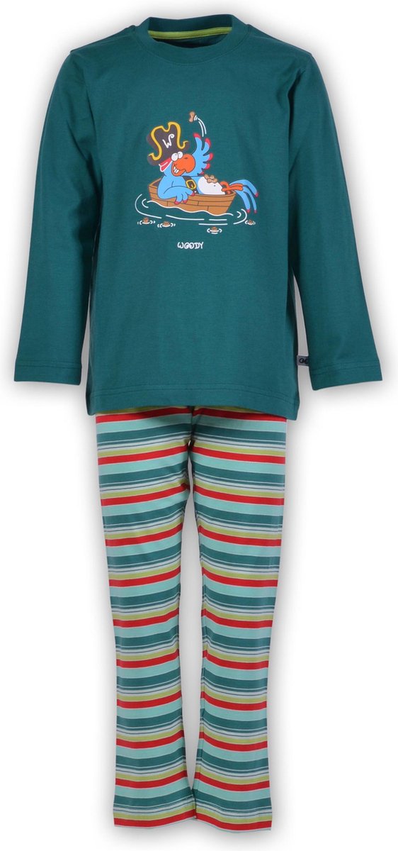 Woody - Unisex Pyjama - Turquoise - Papegaai - 181-3-PLS-S/735 - Maat 62