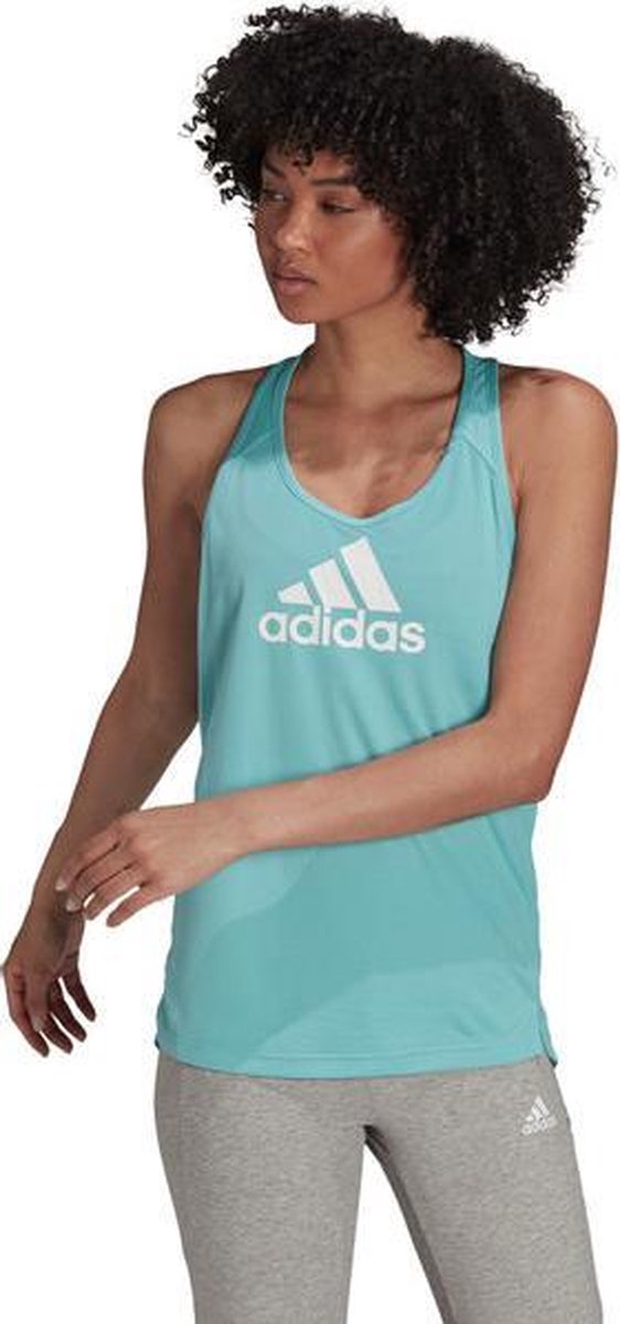 adidas W BL Singlet Dames - blauw - maat M