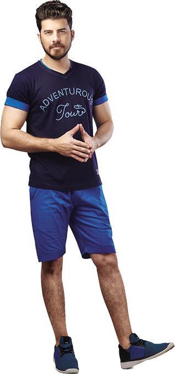 Embrator mannen Huispak / Zomerset / Shortama blauw/kobalt maat L