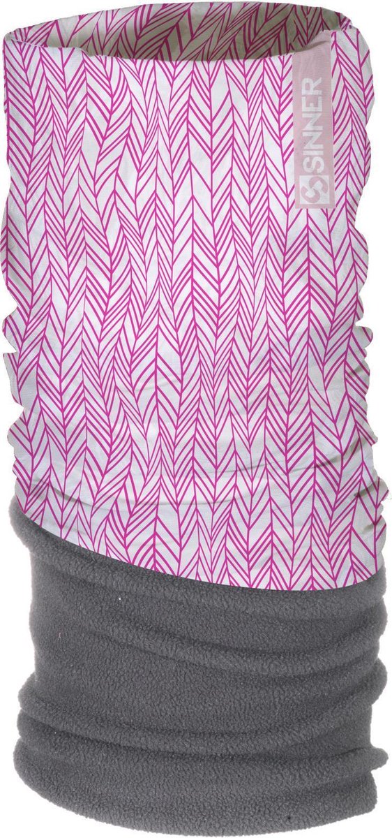 Sinner Fleece Bandana Irr. Lines Unisex Nekwarmer - Roze/Wit