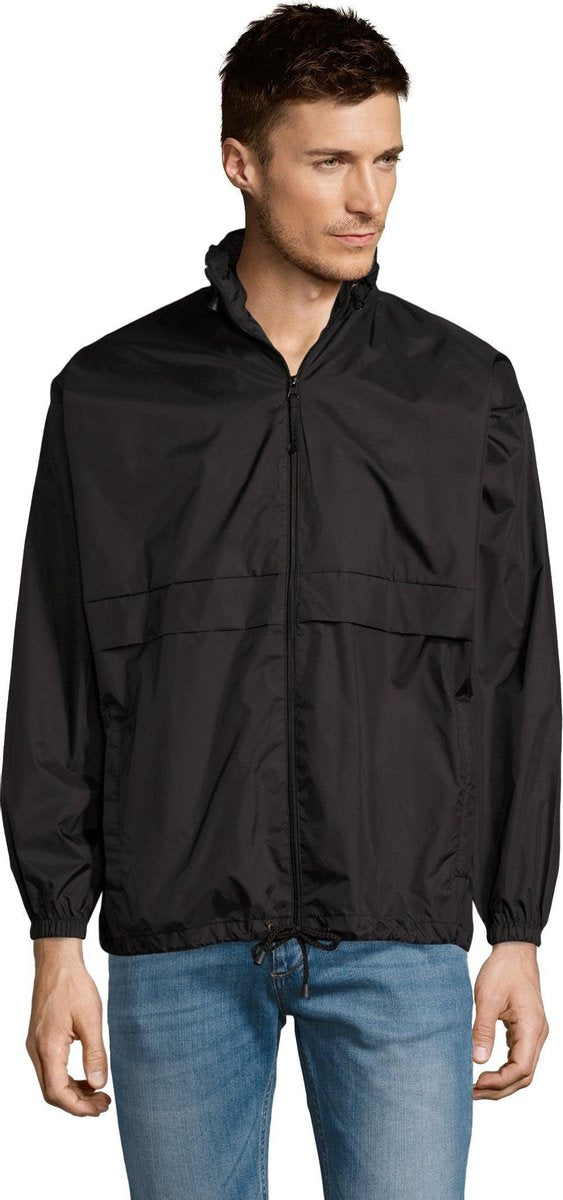 SOLS Unisex Surf Windbreaker Lichtgewicht Jasje (Zwart)