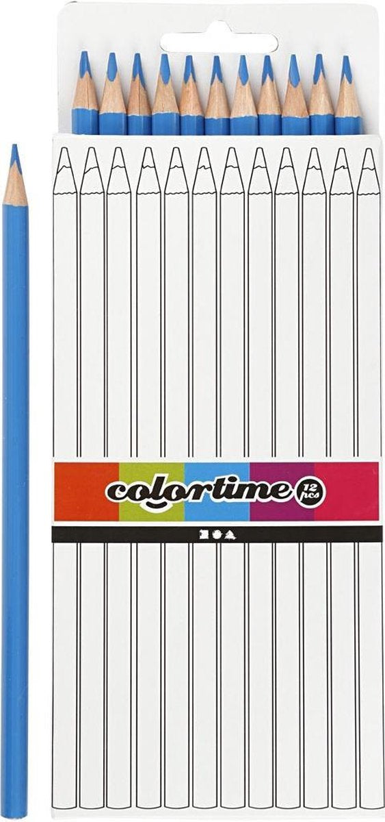 Colortime Kleurpotloden 3 Mm Vulling 17 Cm Blauw 12 Stuks