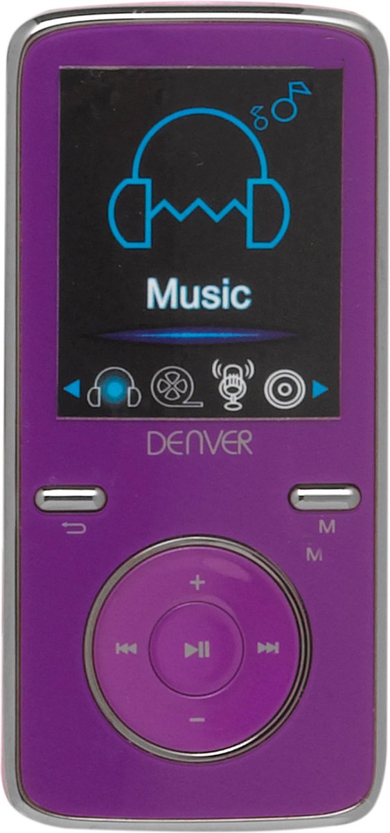 Denver MPG-4054NRC - MP3 speler - MP4 speler - portable speler - 4GB geheugen - Paars