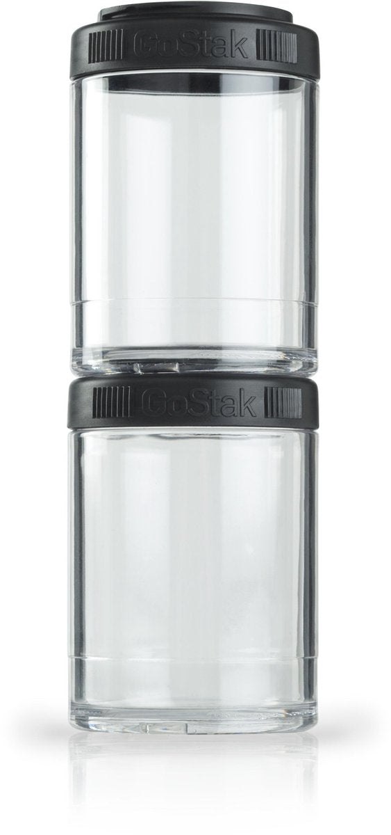 BlenderBottle GoStak - 2-Pack 150ml - Zwart. Handige container om je supplementen